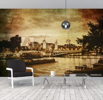 Picture of Eiffel Tower vintage Selective focus 